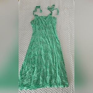 Draper James Green Leaf Print Midi Dress